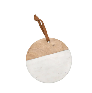 Blocs à découper en bois et en marbre de qualité supérieure faits à la main épissage Offre Spéciale servant une planche à découper ronde en bois d'acacia et en marbre - Product Image 3