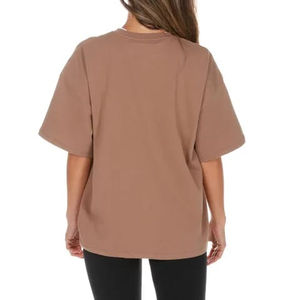 Camisetas de algodón de calidad superior para mujer, ropa informal de gran tamaño de verano de Color sólido, ropa básica alta personalizada - Product Image 5