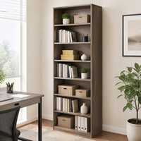 Étagère de rangement verticale multi-niveaux en bois, moderne, gain de place, autoportante, pour salon