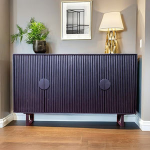 Durable Contemporary Black Oak Wood Cabinet Minimalist <b>Space</b> <b>Saving</b> Eco-Friendly <b>Storage</b> Unit Home Furniture Living Room Office - Product Image 1