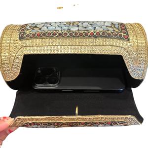 Colgador de bolsa de Metal de moda para mujer de alta calidad, impermeable, ecológico, de lujo, clásico, diseño de mosaico étnico, World Craft Impex - Product Image 2