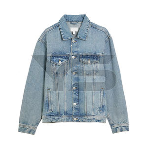 Veste en jean décontractée pour homme de haute qualité - Tissu en viscose respirant, séchage rapide, coupe-vent, logo personnalisé sur le devant, lavée - Product Image 1