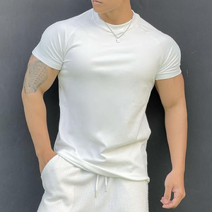 เสื้อยืดคอกลมสำหรับผู้ชายเสื้อออกกำลังกายผ้าฝ้าย100% คอกลมผลิตจากไมโครไฟเบอร์ออกแบบได้ตามต้องการ - Product Image 5