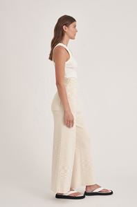 Pantalon de détente décontracté 100% Coton Uni pour l'automne, Taille haute, Teint en pièce, Séchage rapide, Coupe ajustée aux hanches, Longueur cheville, Poches au dos - Product Image 4