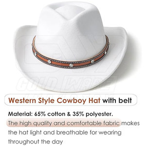 Chapeau en cuir de style occidental avec design en relief pour les chapeaux en cuir à l'aspect extérieur de la mode - Product Image 4