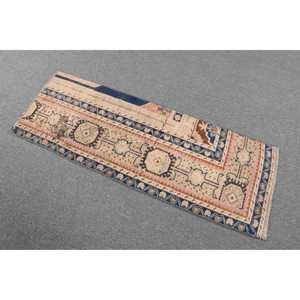 Alfombra Turca Vintage Pequeña de 1.6x4.3 pies, Alfombra Marroquí Azul de Lana - Product Image 2