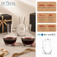 Carafe en verre élégante CRYSTAL 1400ml, verrerie d'hôtel, fabrication chinoise, marque personnalisée