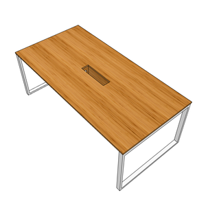 RecBamboo BFRB015 Solid Wood Conference <b>Table</b> <b>Adjustable</b> Iron <b>Legs</b> 200x100cm Minimalist Design for Hotel Conference Room Use - Product Image 4