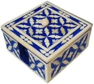 Decorative Bone Inlay Handmade Eco-Friendly Square Bohemian Coaster Intricate Pattern Designed for Premium Table Styling <b>Cheap</b> - Product Image 5