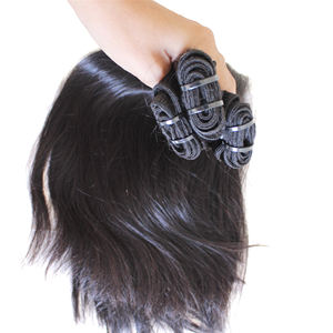 Venta caliente Raw Virgin Remy Cutícula Alineada Onda Natural 100% Extensiones de cabello humano Máquina de Vietnam Tejido de cabello de doble trama Mejor - Product Image 1