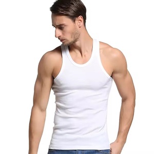 Débardeur d'entraînement pour homme personnalisé, best-seller, haute qualité, respirant, séchage rapide, 100% coton, col rond, uni, sportif, tricoté - Product Image 1