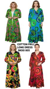 Robe Vintage en coton de haute qualité pour femmes coupe régulière écologique lavable modeste tenue de tous les jours ou de bureau - Product Image 2