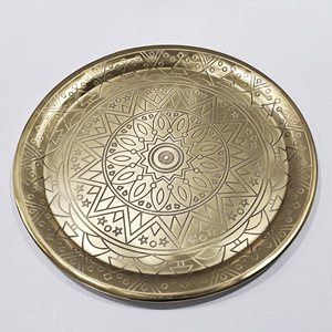 Mughal thiết kế sang trọng vàng thaali tấm đồ ăn Bộ đồ ăn hiện đại sang trọng sắt đặt bữa ăn tối tấm bởi Ấn Độ nhà sản xuất - Product Image 1