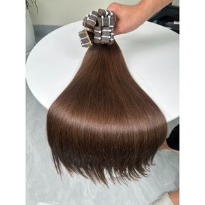 Extensions à bandes adhésives Anh Hair A21 sans couture, lisses comme des baguettes, en cheveux humains vierges vietnamiens doublement étirés, brun chocolat, vente en gros - Product Image 3