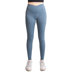 Top vente femmes Sport Push Leggings taille élastique pantalons d'entraînement de gymnastique avec motif solide taille moyenne Yoga Leggings pour Fitness - Product Image 1