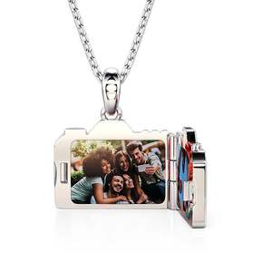 Jeulia Custom Photo <b>Locket</b> Necklace Unique Camera Design Alloy Bezel Setting Gift - Product Image 4