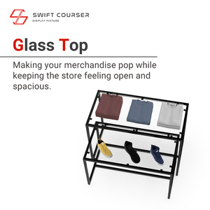 Mesas Auxiliares Modernas Rectangulares con Tapa de Cristal para Tiendas Minoristas - Product Image 5