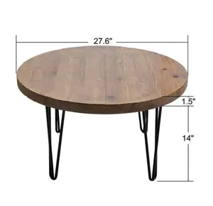 Tavolino in legno di alta qualità più venduto tavolino in legno naturale tavolo in cedro con gambe in metallo