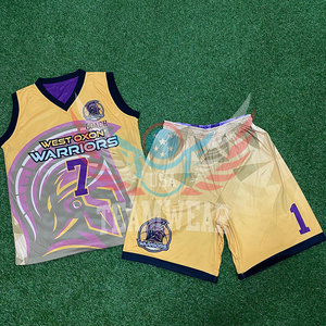 Conjunto de camiseta de baloncesto reversible de poliéster sublimado personalizado para hombre - Product Image 3