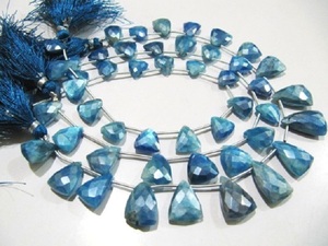 Topacio azul natural Color Trillón Forma Facetada AB Recubierto Alta calidad EMINENT JEWEL 16-18mm Strand 10 pulgadas - Product Image 6