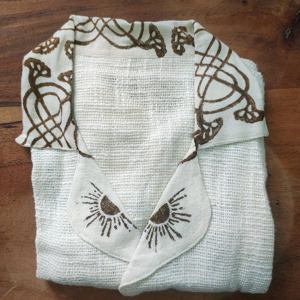 Chaqueta corta de algodón blanco para mujer de estilo bohemio ecológico tejido transpirable de alta calidad de primera calidad con cuello levantado Otoño Invierno - Product Image 3