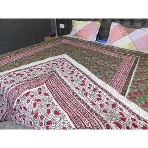 Edredón Jaipuri rajai hecho a mano con estampado de bloques edredones reversibles mantas cálidas de invierno fabricación al por mayor - Product Image 3