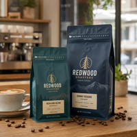 Sacs à café personnalisés AT PACK de 250 g et 500 g en PE et PE simple, avec valve et fermeture éclair, pour l'emballage de grains de café torréfiés