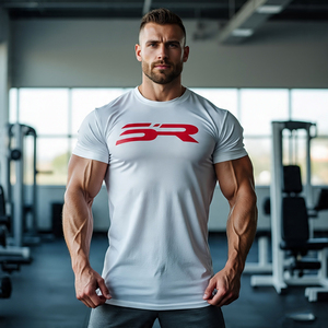 Camiseta de fitness para hombre Yoga ejercicio apretado secado rápido 100% algodón Slim Fit Jogging correr manga corta Atlético ecológico - Product Image 2