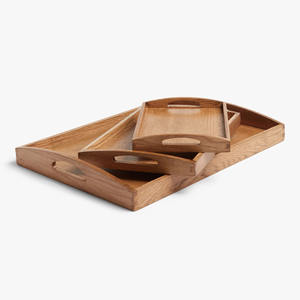 Gran bandeja apilable de madera para servir en la cocina para exhibir carne, bandejas gourmet de madera maciza para el desayuno - Product Image 1