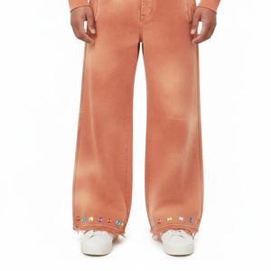 Conjuntos de pantalones de chándal con capucha de dos piezas para hombre, ropa de calle de invierno térmica lavada y descolorida personalizada directa de fábrica al por mayor - Product Image 4