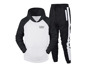 Attractive Color Design Jogging <b>Track</b> <b>Suits</b> with Contrast Color Sleeves Full Sleeve Hooded Shirt with Jogger Pant on Cheap Price - Product Image 6