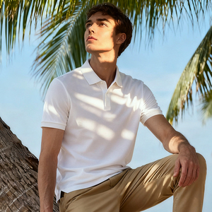 Camisa <span class=keywords><strong>Polo</strong></span> de Negocios de Verano 2026, Nueva, de Alta Calidad, Estilizada, Transpirable, con Diseño de Doble Borde Blanco - Product Image 4