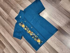 Vente chaude personnalisé été plage vacances bébé garçon chemise à manches courtes tropical brodé travail décontracté boutonné - Product Image 3