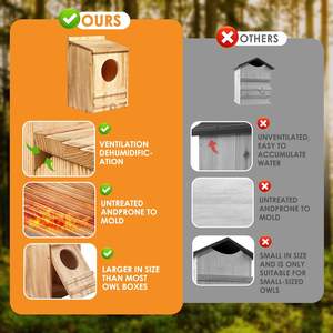 Custom Large Barn Owl House Owl Nesting Box Outside Wooden <strong>Nest</strong> House <strong>Bird</strong> Houses for Wildlife Barn Eastern Screech - Product Image 4