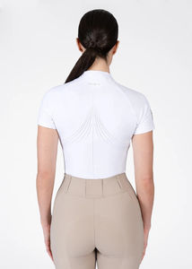 Camiseta de Equitación para Mujer, Manga Corta, Ligera, Transpirable, Tejido Elástico, Capa Base Deportiva Ecuestre, Servicio OEM - Product Image 6