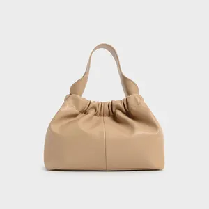 Women Bag Custom logo Trending Vegan Leather Shopper Purse Luxury Brand Designer Ruched Slouchy Shoulder Handbags