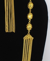 Ensemble de bijoux collier et boucles d'oreilles plaqué or en laiton pur de haute qualité, design collier Émirats Arabes Unis Dubaï