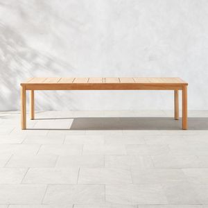 Mesa de comedor de madera de teca maciza de alta calidad con acabado resistente a la intemperie y diseño minimalista para comedor al aire libre e interior - Product Image 2