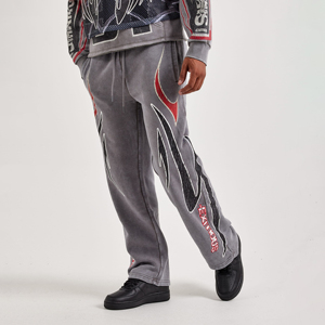 Pantalones Deportivos de Hombre, Negros, Vintage, Lavado Ácido, Estilo Flare, Casuales, con Cordón, Corte Medio, Holgados, Ligeros, Transpirables, OEM - Product Image 2