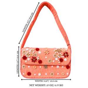 กระเป๋าถือแบบสบายๆ ประดับลูกปัดแก้วหลากสี รูปทรงตามสั่ง งานฝีมืออินเดีย ทำด้วยมือ งานฝีมือ MS ทำมือจากอุตรพัฎฐ์เบจีสถาน - Product Image 2