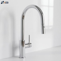 Robinet de cuisine monocommande en laiton certifié sans plomb, à montage sur plan, avec douchette extractible, finition PVD, certifié Watermark, pour hôtel