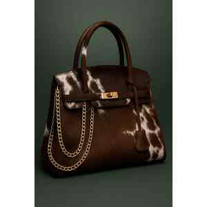 Sac à main fourre-tout en cuir de vachette de haute qualité avec chaîne, durable et élégant pour un usage quotidien en été et en automne - Product Image 2