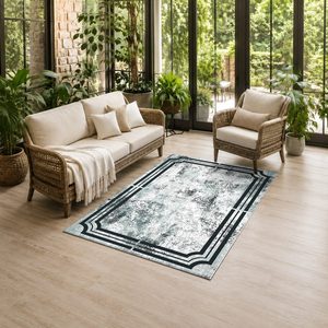 Tapis de salon en chenille gris argenté contemporain abstrait imprimé numériquement, lavable en machine, antidérapant, vente en gros RUGS DEPOT LXDP-1029 - Product Image 6