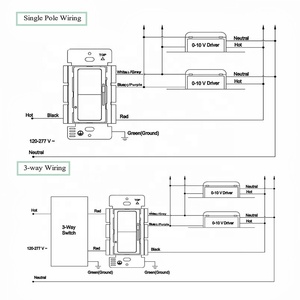 LED Dimmer ışık anahtarı tam aralıklı karartma tek kutuplu 3 yollu 120VAC 60Hz 300W nötr tel gerekli değil beyaz duvar plakası - Product Image 3
