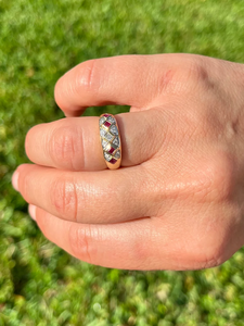 แหวนเพชรชุบทอง14K สีทองแหวนเพชรโมอิสซาไนต์สไตล์วินเทจสำหรับผู้หญิงเครื่องประดับแฟชั่น - Product Image 2