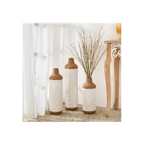 天然木质装饰花瓶制造商高品质桌面木质花盆最新到货