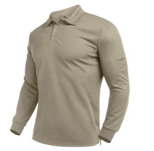Polo de hombre de poliéster de manga larga profesional de alta calidad personalizado al por mayor - Product Image 5