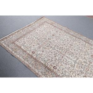 พรมวินเทจตุรกี ขนาด 5x9.1 ฟุต (151x276 ซม.) พรมขนสัตว์สีน้ำตาล - Product Image 5