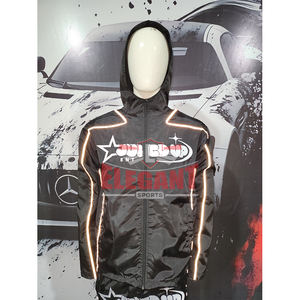 ชุดวอร์มผ้าไนลอนสะท้อนแสงสำหรับฤดูใบไม้ร่วงของผู้ชายเสื้อแจ็คเก็ตกันลมสองชิ้นระบายอากาศได้น้ำหนักเบาออกแบบโลโก้ได้ตามต้องการ - Product Image 2