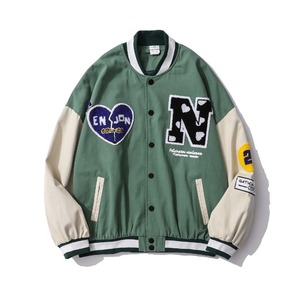 Unisex Varsity Bomber Jacket Canvas Front Custom Logo Hooded Windproof Casual - Product Image 5